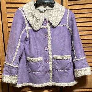 Company Kids Lavender Faux Suede Faux Sherpa Lined Coat